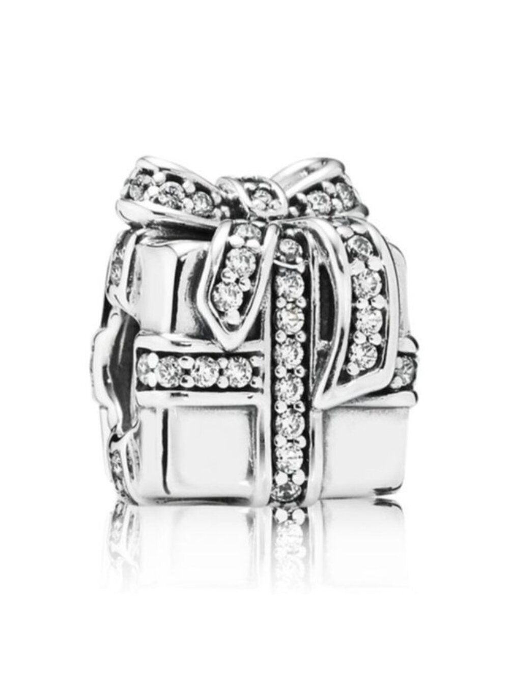 Pandora Sterling Silver Sparkling Surprise Present Bead w/ CZ 791400cz